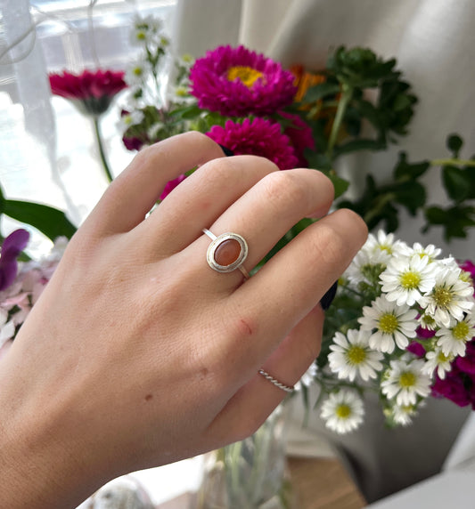 Peach Moonstone Ring